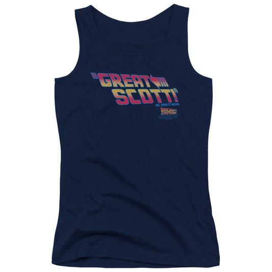 Back To The Future Great Scott Womens Tank Top Shirt Navy Blue - clothing by TeeHivey.com