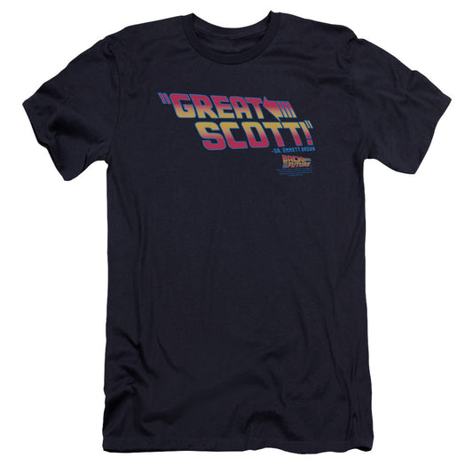Back To The Future Great Scott Premium Bella Canvas Slim Fit Mens T Shirt Navy Blue - clothing by TeeHivey.com