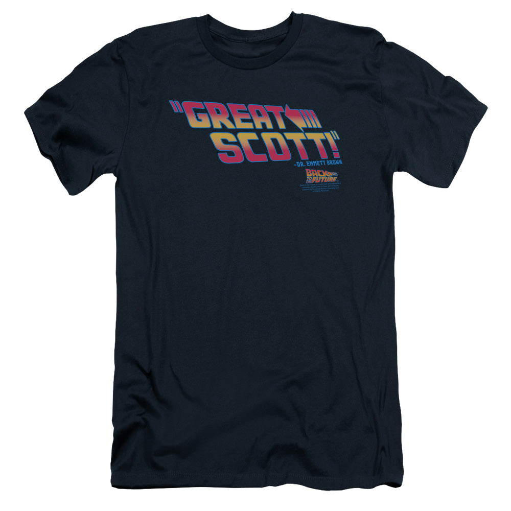 Back To The Future Great Scott Slim Fit Mens T Shirt Navy Blue - clothing by TeeHivey.com