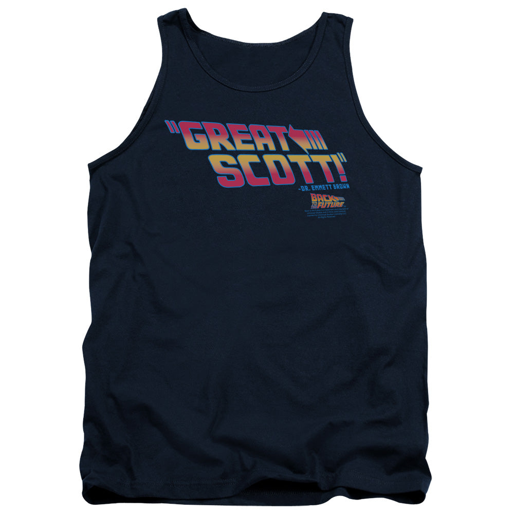 Back To The Future Great Scott Mens Tank Top Shirt Navy Navy - clothing by TeeHivey.com