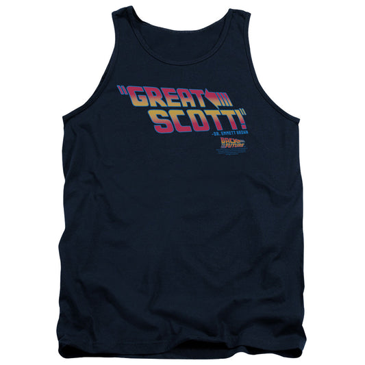 Back To The Future Great Scott Mens Tank Top Shirt Navy Navy - clothing by TeeHivey.com