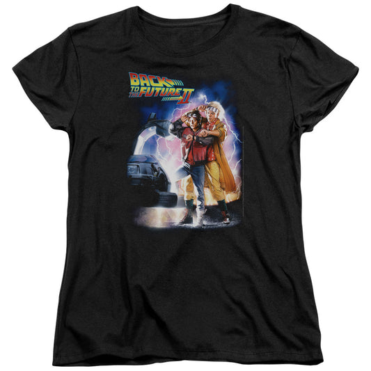 Back To The Future II Poster Womens T Shirt Black - clothing by TeeHivey.com