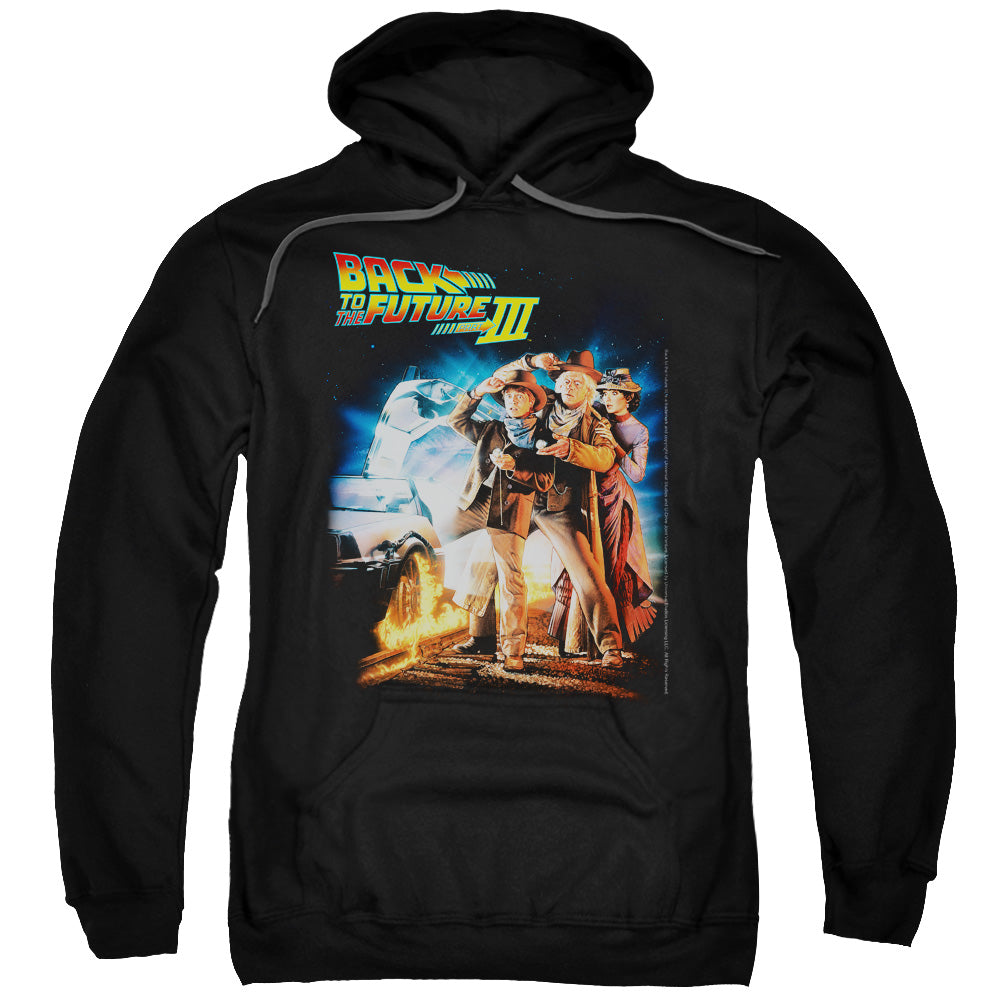 Back To The Future Iii Poster Mens Hoodie Black - clothing by TeeHivey.com (Image 1)