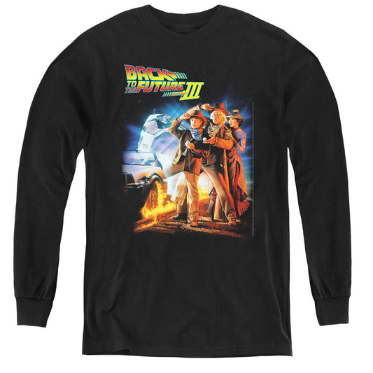 Back To The Future III Poster Long Sleeve Kids Youth T Shirt Black