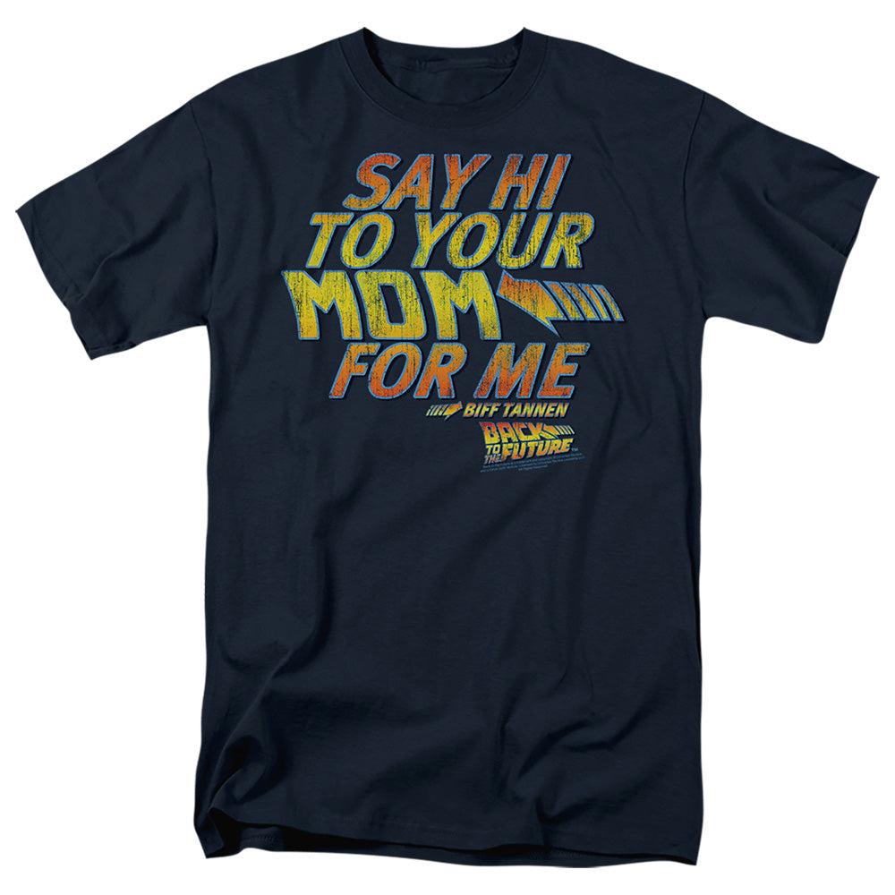 Back To The Future Say Hi Mens T Shirt Navy