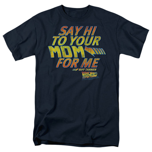Back To The Future Say Hi Mens T Shirt Navy