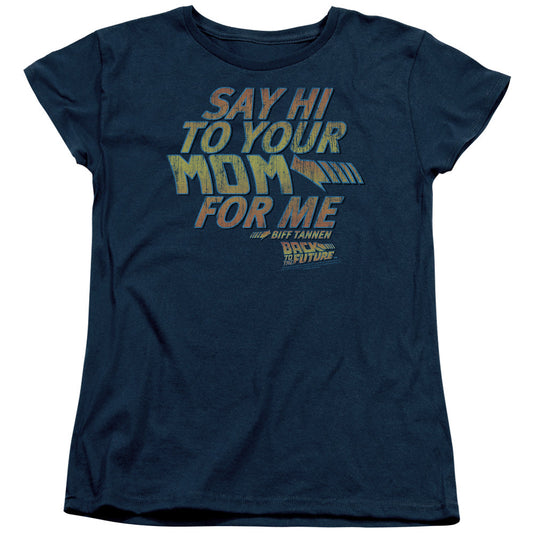 Back To The Future Say Hi Womens T Shirt Navy Blue - clothing by TeeHivey.com
