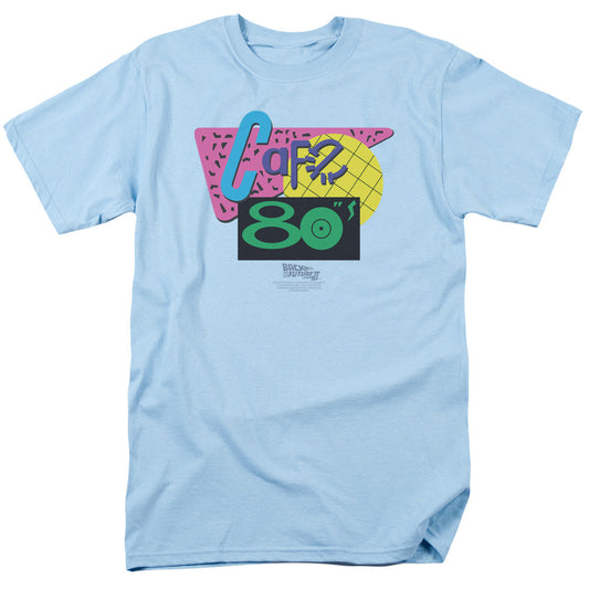 Back To The Future Ii Cafe 80S Mens T Shirt Light Blue