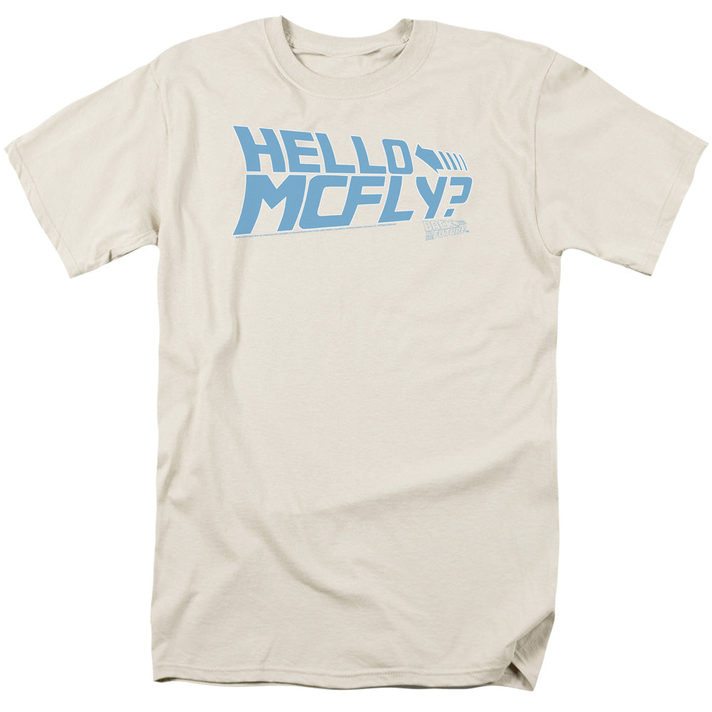 Back To The Future Hello Mcfly Mens T Shirt Cream