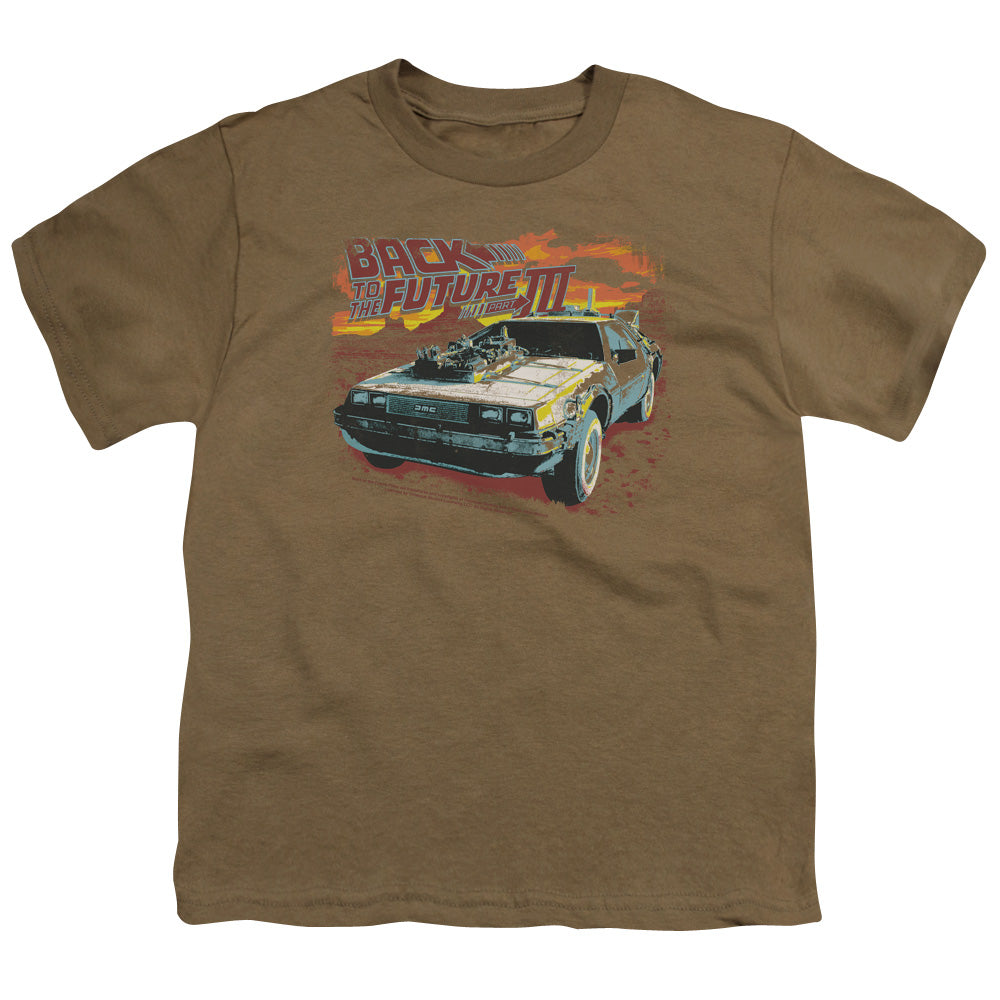 Back To The Future III Wild West Kids Youth T Shirt Safari Green