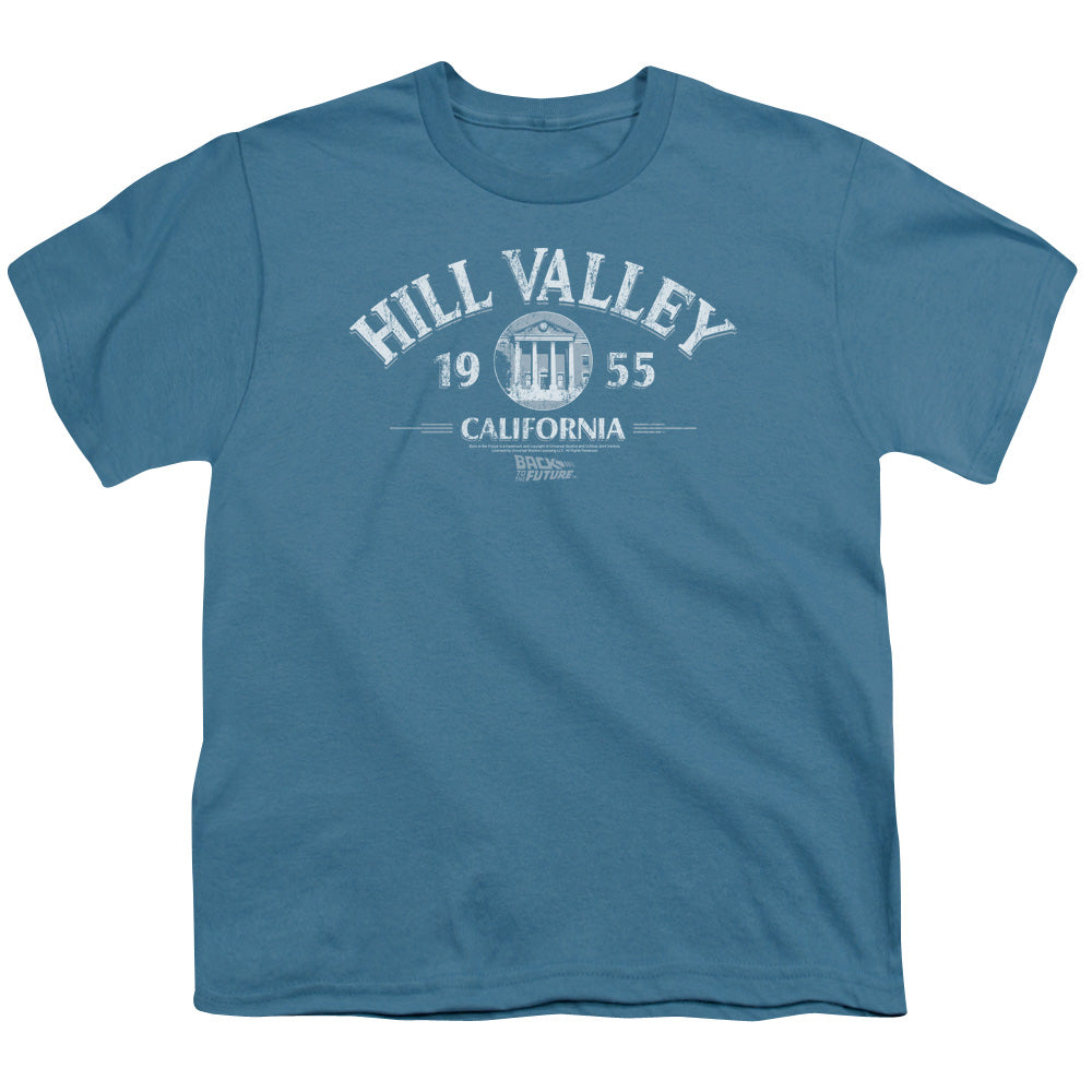 Back To The Future Hill Valley 1955 Kids Youth T Shirt Slate