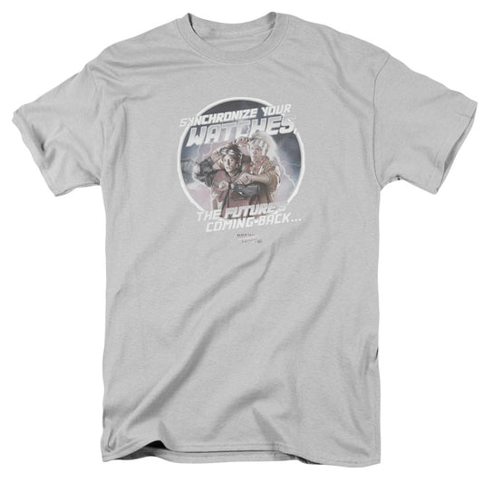 Back To The Future Ii Synchronize Watches Mens T Shirt Silver Silver - clothing by TeeHivey.com