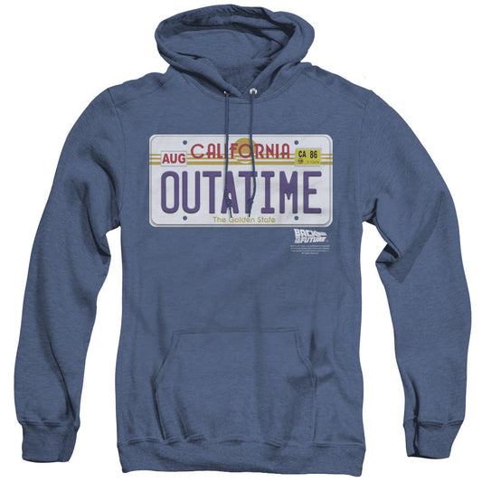 Back To The Future Outatime Plate Heather Mens Hoodie Royal Blue - clothing by TeeHivey.com