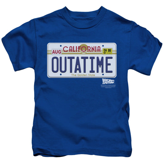 Back To The Future Outatime Plate Juvenile Kids Youth T Shirt Royal Blue - clothing by TeeHivey.com