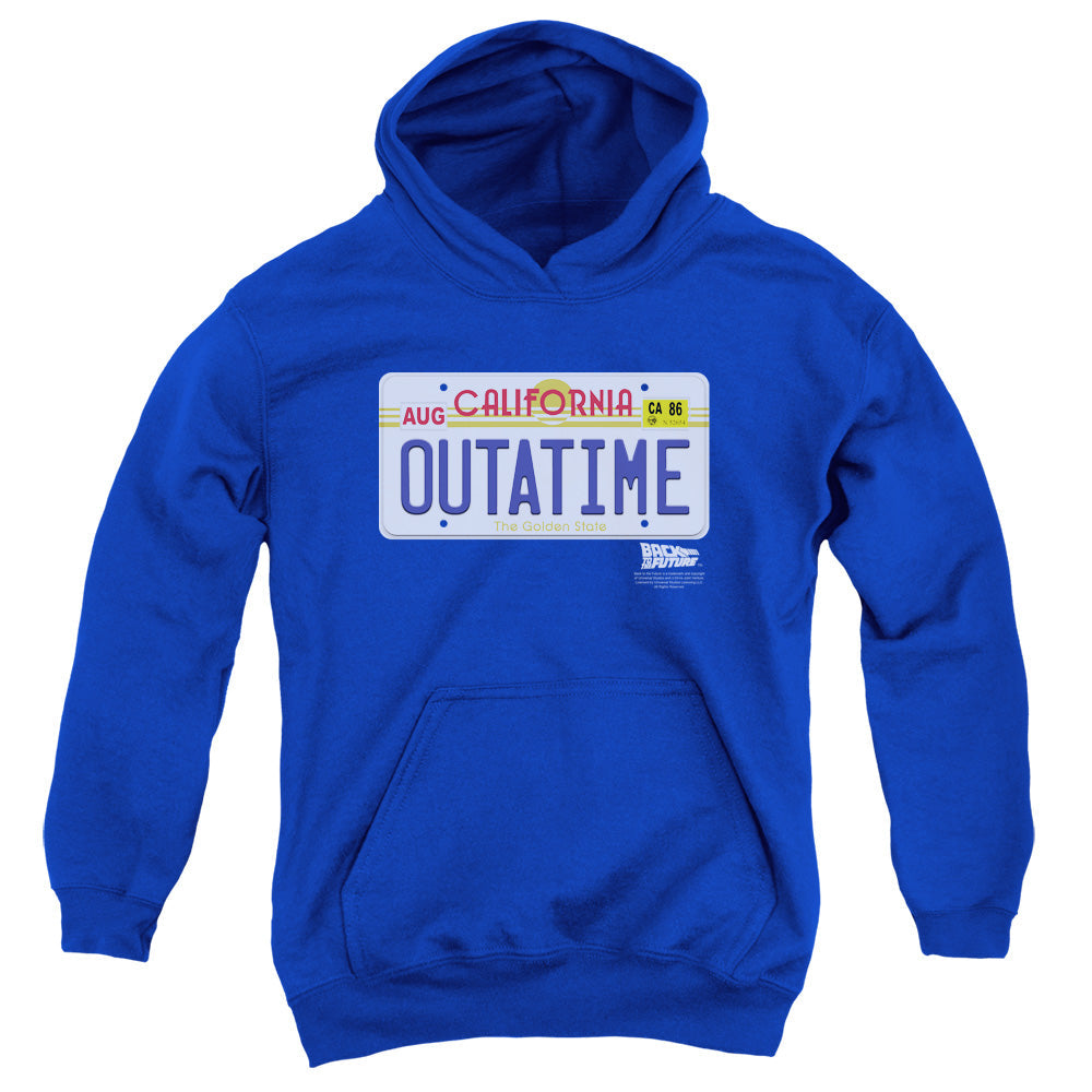 Back To The Future Outatime Plate Kids Youth Hoodie Royal Blue - clothing by TeeHivey.com
