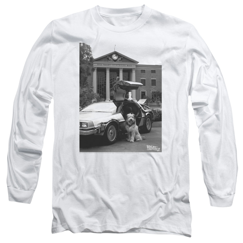 Back To The Future Ii Einstein Mens Long Sleeve Shirt White