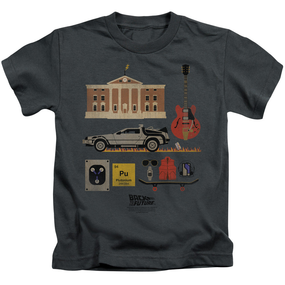 Back To The Future Items Juvenile Kids Youth T Shirt Charcoal