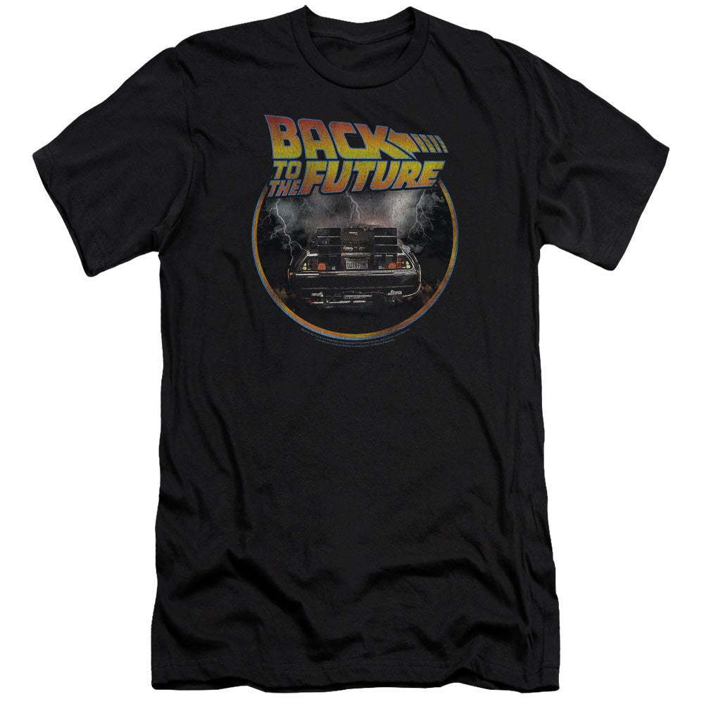 Back To The Future Back Premium Bella Canvas Slim Fit Mens T Shirt Black - clothing by TeeHivey.com (Image 1)