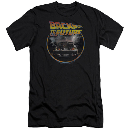 Back To The Future Back Premium Bella Canvas Slim Fit Mens T Shirt Black - clothing by TeeHivey.com (Image 1)