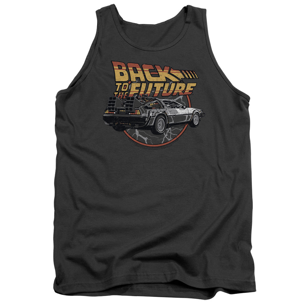 Back To The Future Time Machine Mens Tank Top Shirt Charcoal Charcoal - clothing by TeeHivey.com