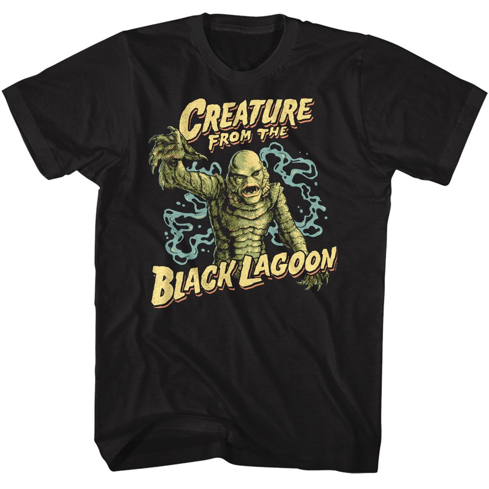 Universal Monsters - Black Lagoon Creature - American Classics - Solid Black Adult Short Sleeve T-Shirt (Image 1)