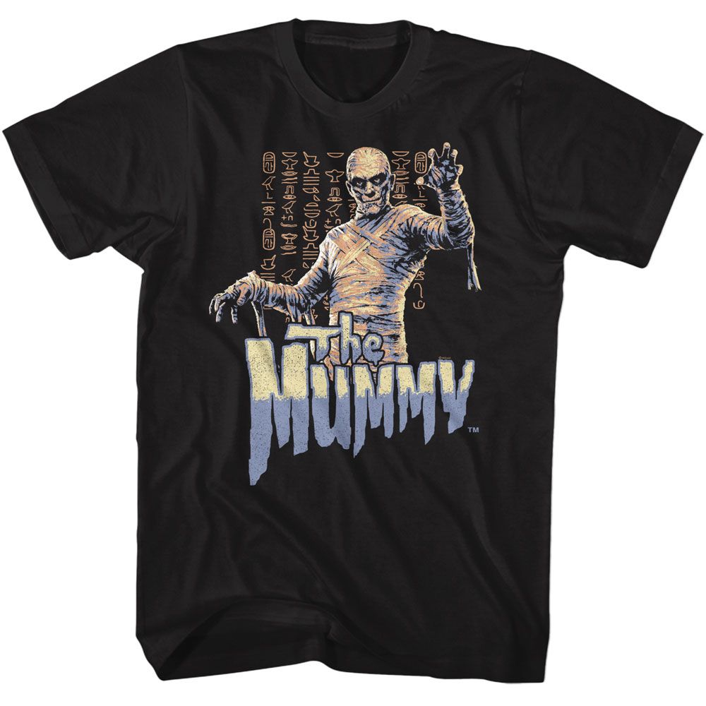 Universal Monsters - The Mummy - American Classics - Solid Black Adult Short Sleeve T-Shirt (Image 1)