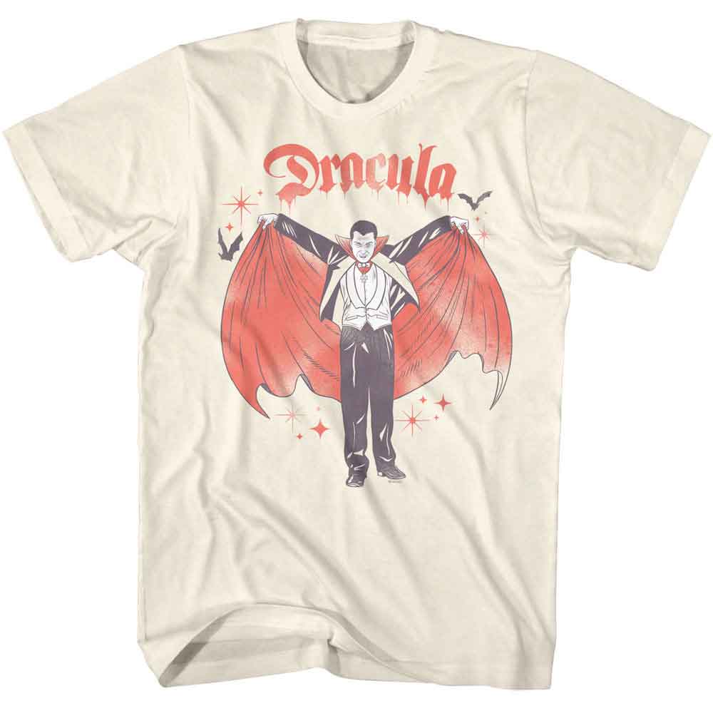 Universal Monsters - Sparkle Dracula - American Classics - Solid Off-White Adult Short Sleeve T-Shirt (Image 1)