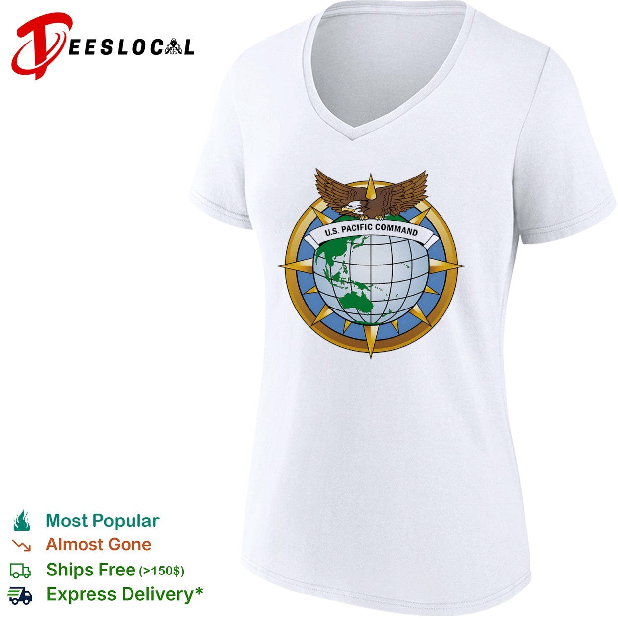 US Pacific Command Eagle Globe Emblem Military Force shirt