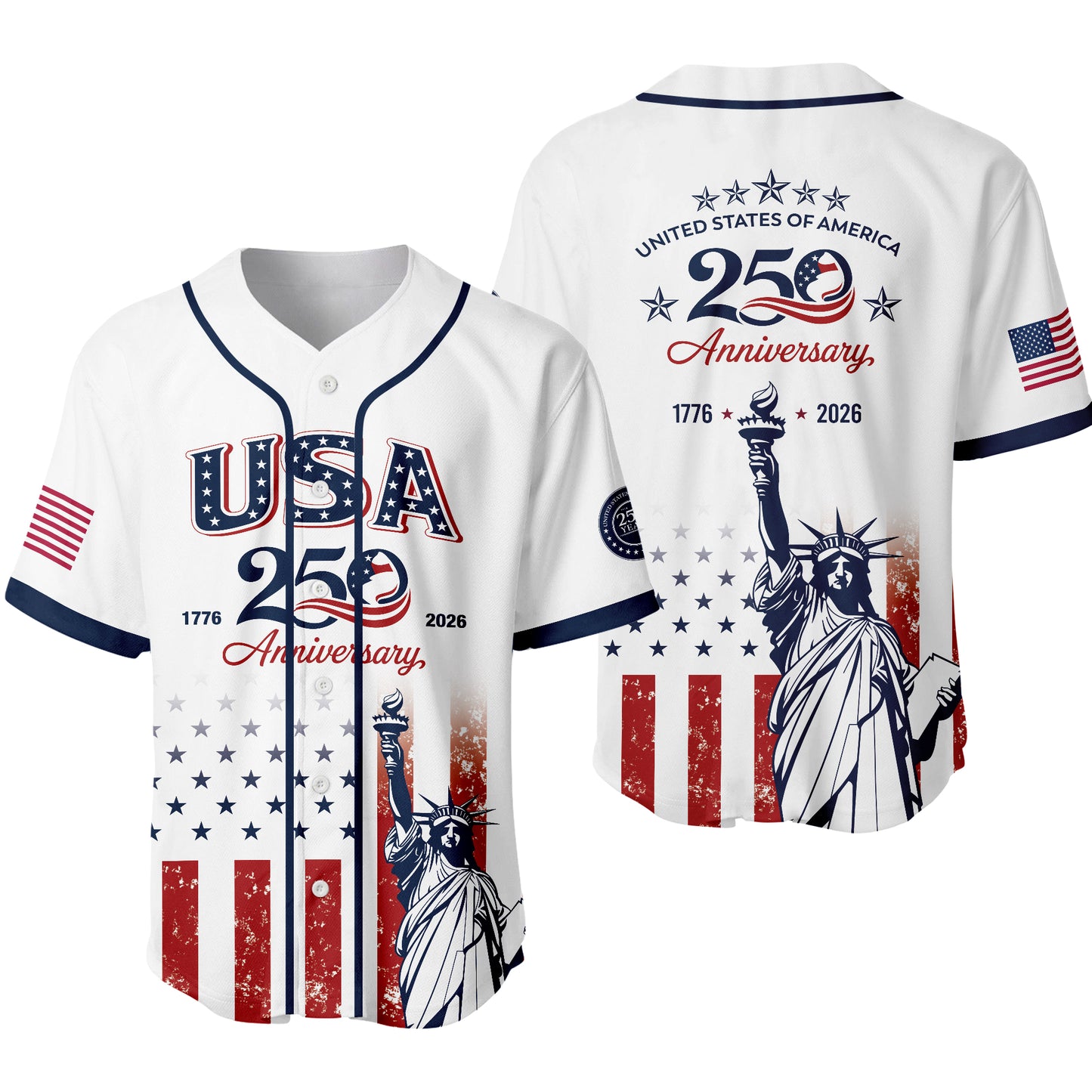 USA 250th Anniversary 1776 2026 Baseball Jersey