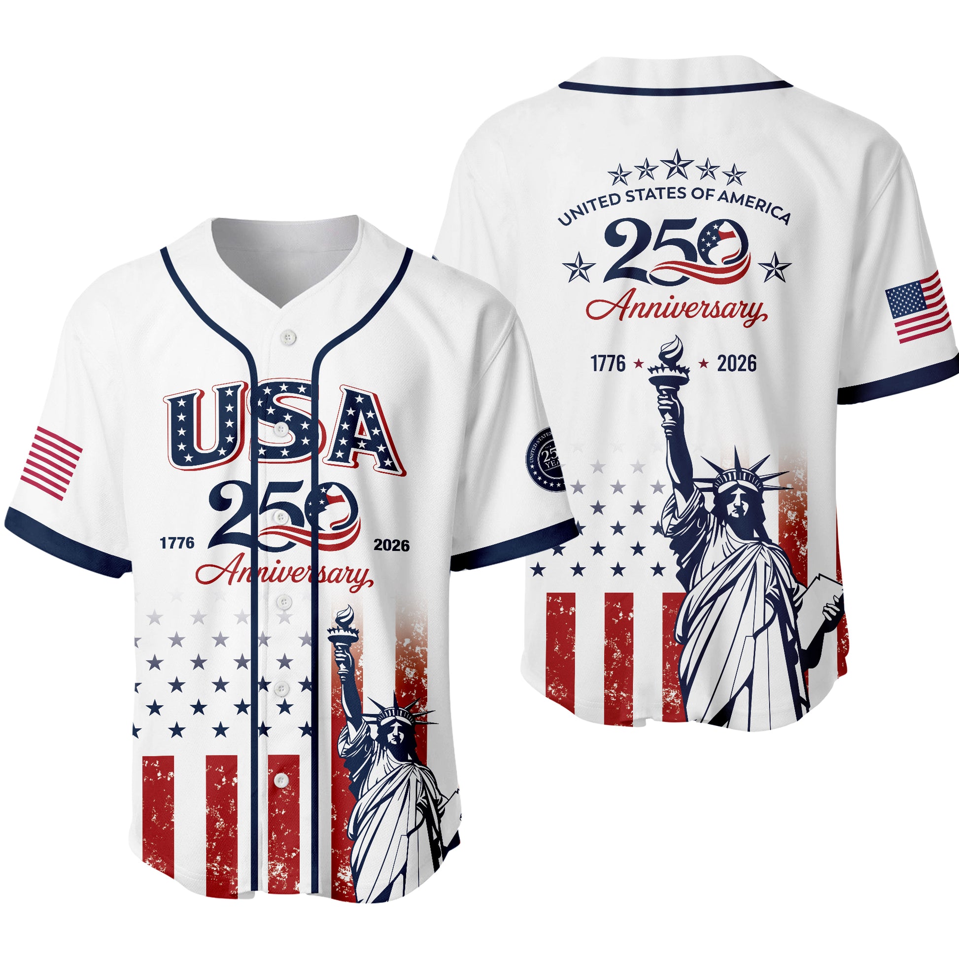 USA 250th Anniversary 1776 2026 Baseball Jersey