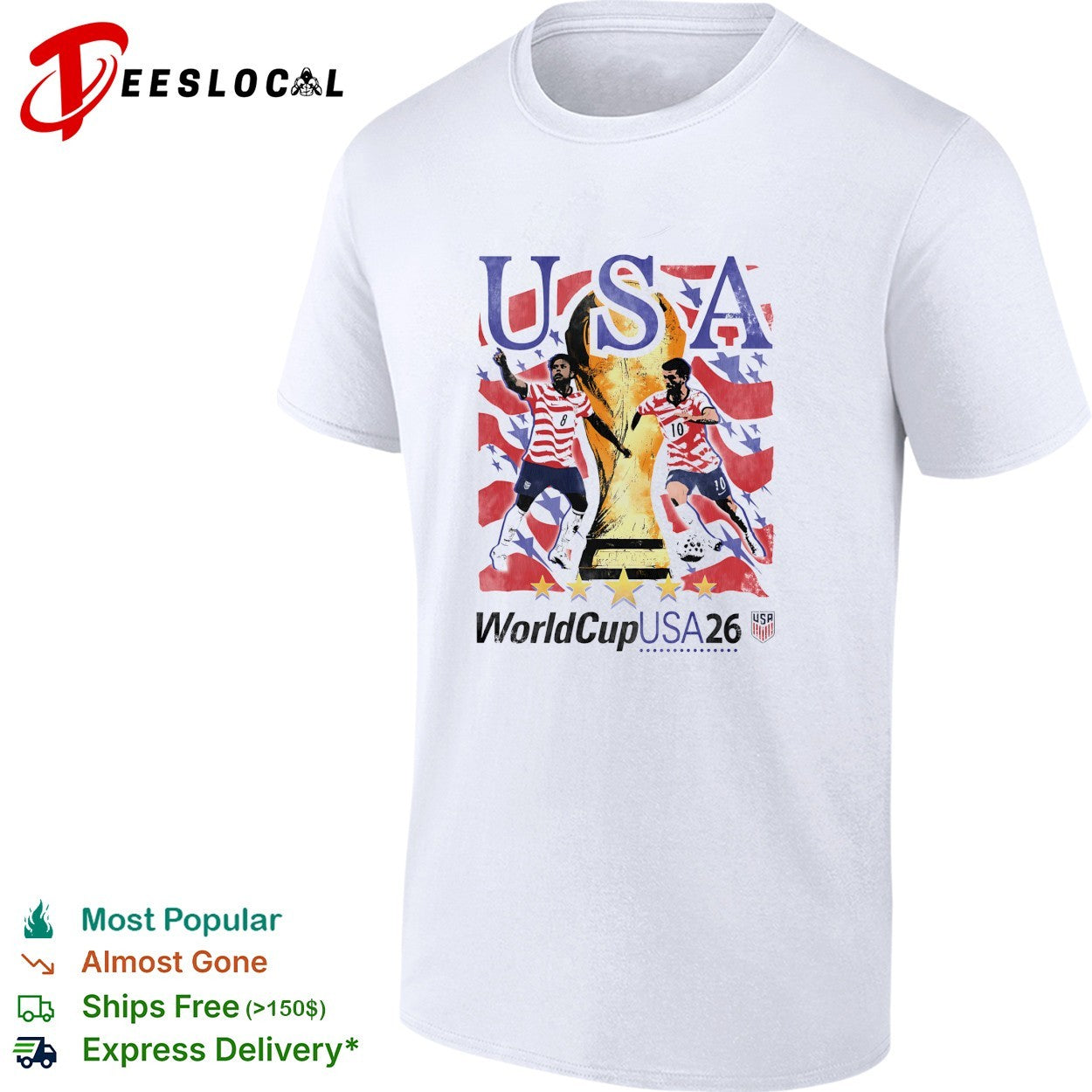 USA FIFA World Cup 2026 players trophy celebratory action poster art shirt
