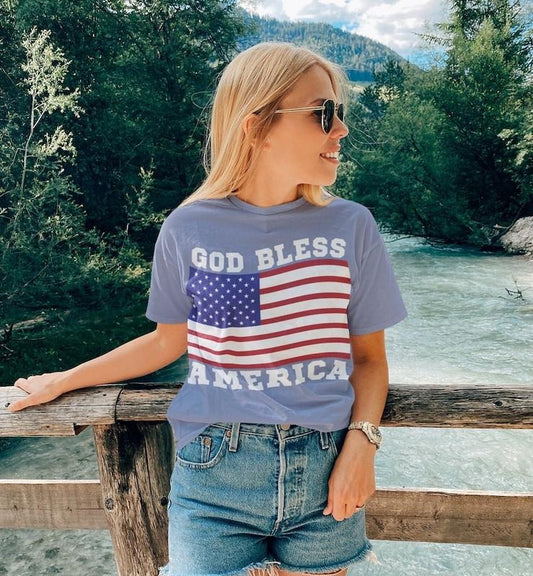 USA Flag Shirt, 4th of July Shirt, Big USA Tshirt, God Bless America Shirt, Christian Shirt, Unisex Shirt