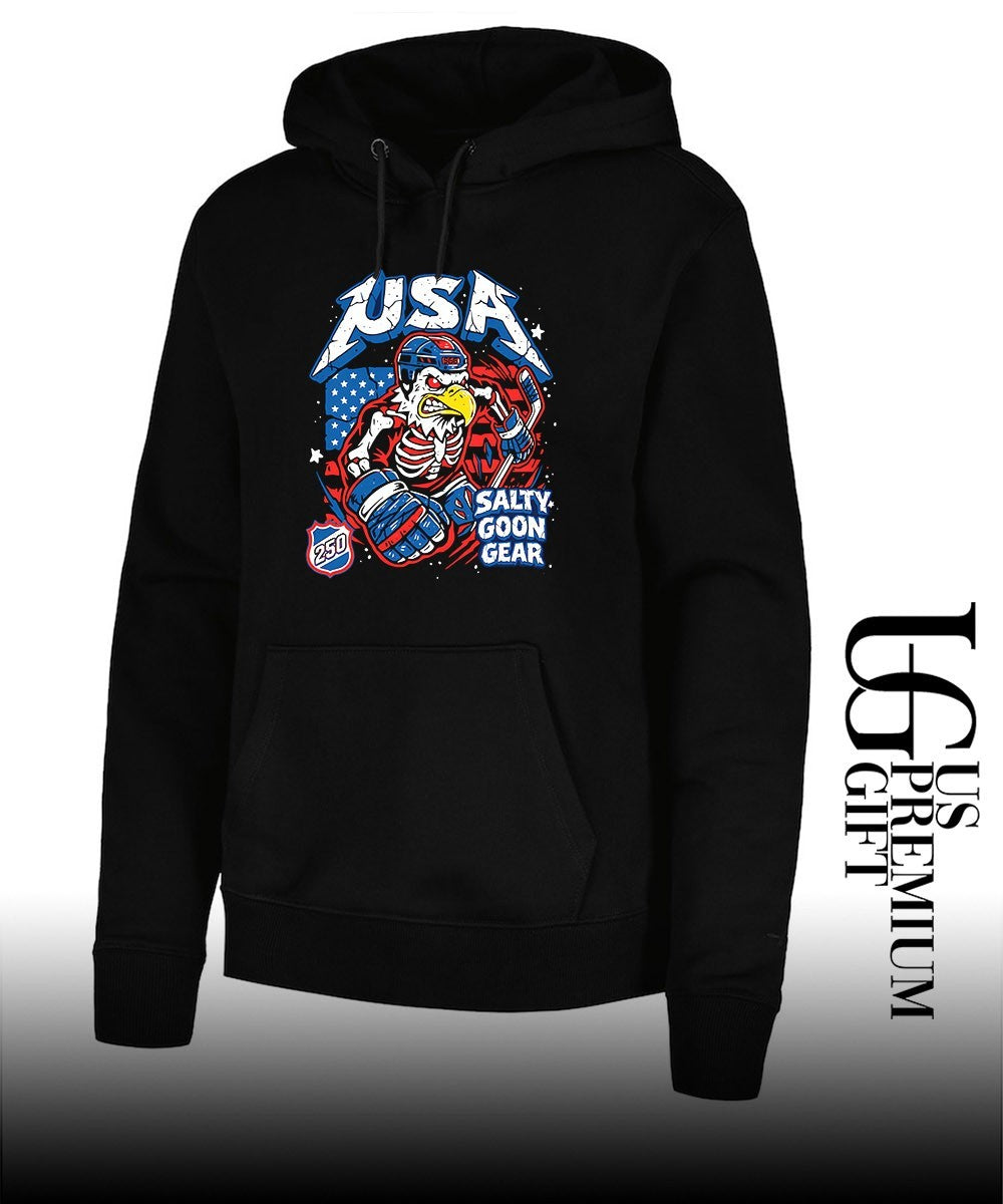 USA Hockey Skeleton Eagle Salty Goon Gear 250 shirt