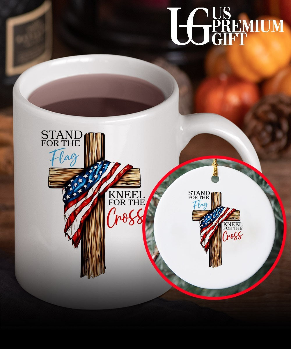 USA Patriotic Christian Stand for the Flag Kneel for the Cross shirt
