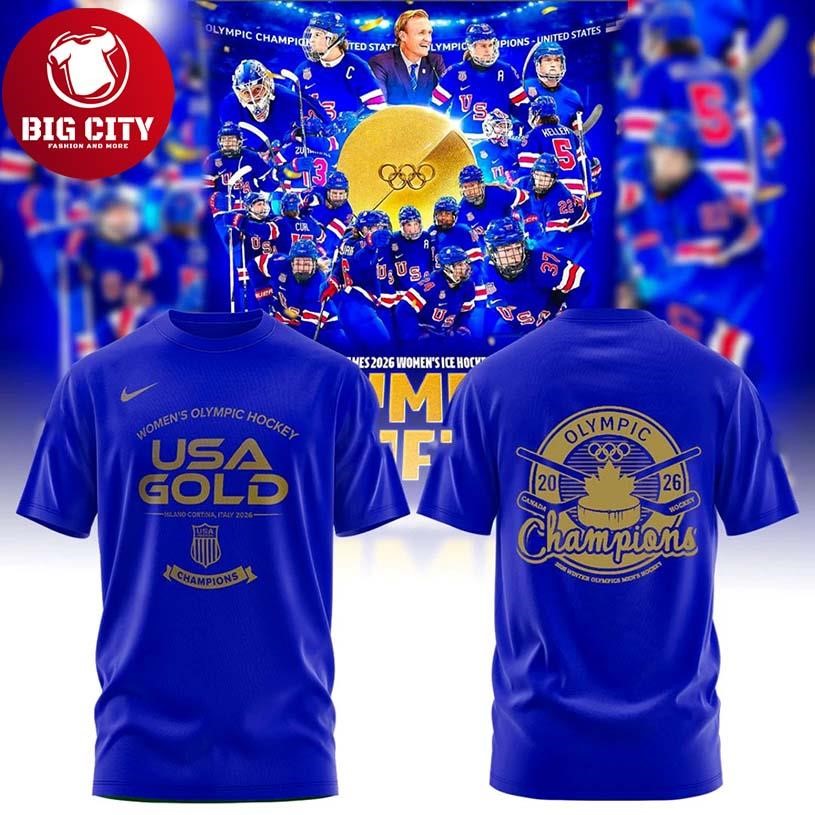 USA Women Hockey Gold Medal Milano Cortina 2026 Special Edition Two Sided Shirt