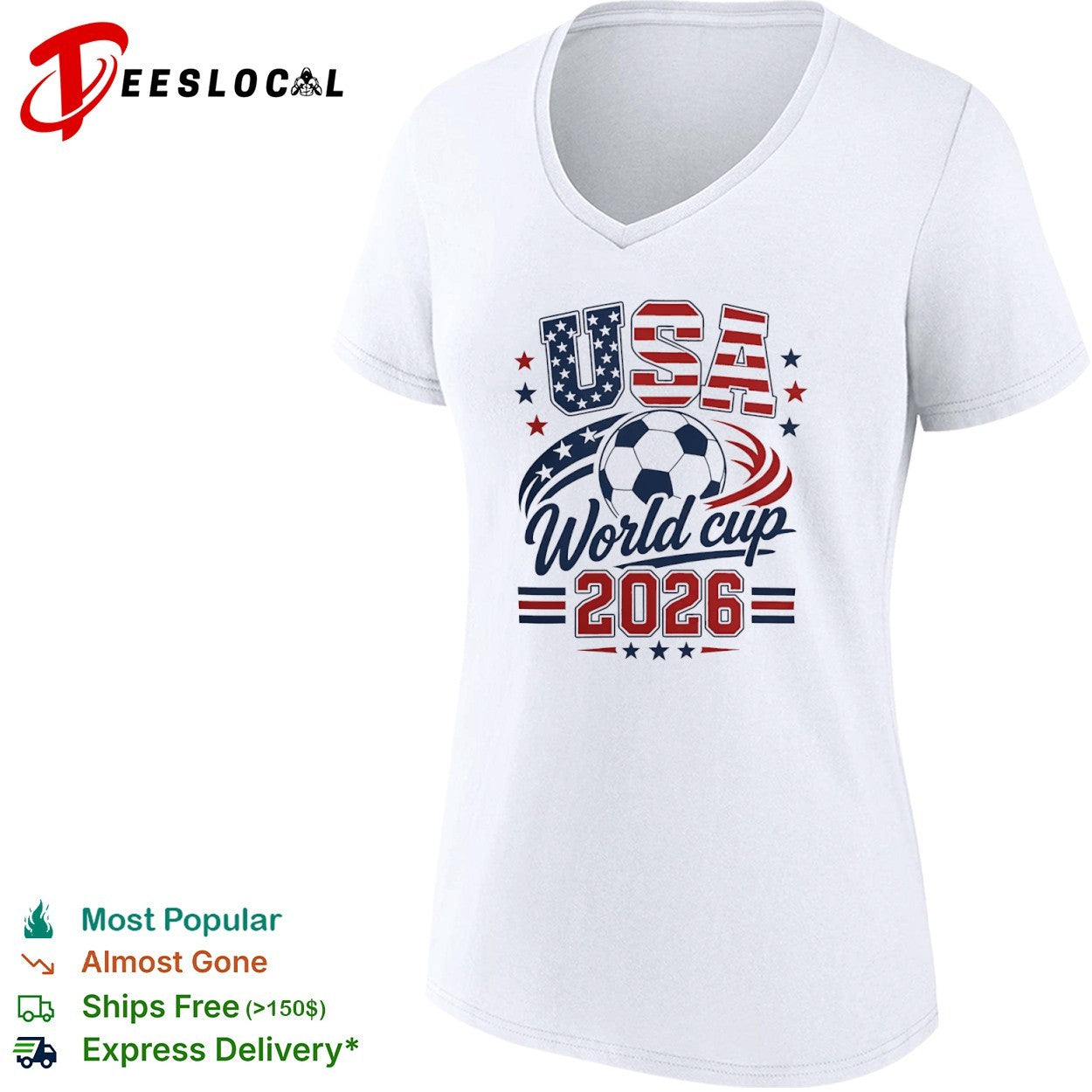 USA World cup 2026 soccer ball and national flag shirt
