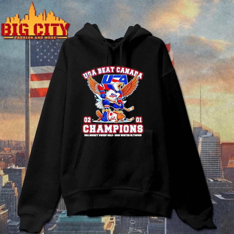 USA beat Canada 2-1 Champions USA Hockey Sweep Gold 2026 Winter Olympics Shirt
