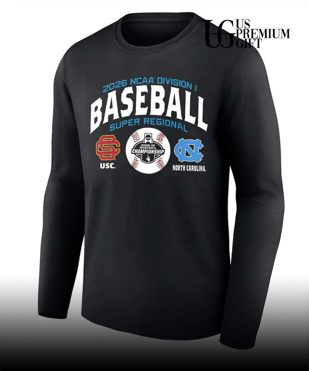 USC vs North Carolina Tar Heels NCAA Division I Baseball Super Regional 2026 shirt