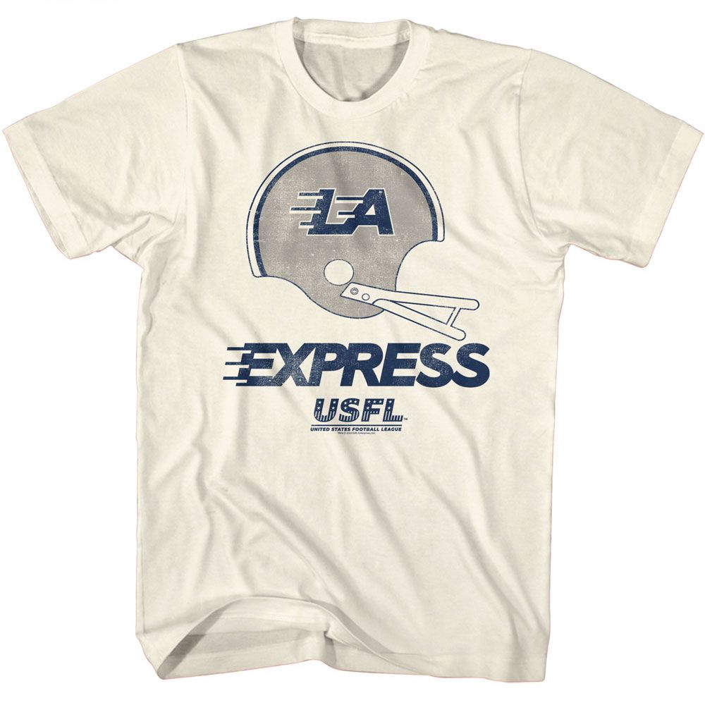 USFL - LA Express - American Classics - Solid Off-White Adult Short Sleeve T-Shirt - clothing by TeeHivey.com (Image 1)