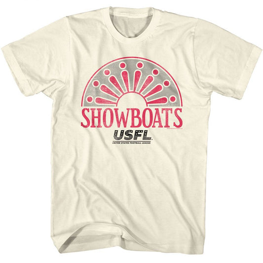 USFL - Showboats - American Classics - Solid Off-White Adult Short Sleeve T-Shirt - clothing by TeeHivey.com (Image 1)