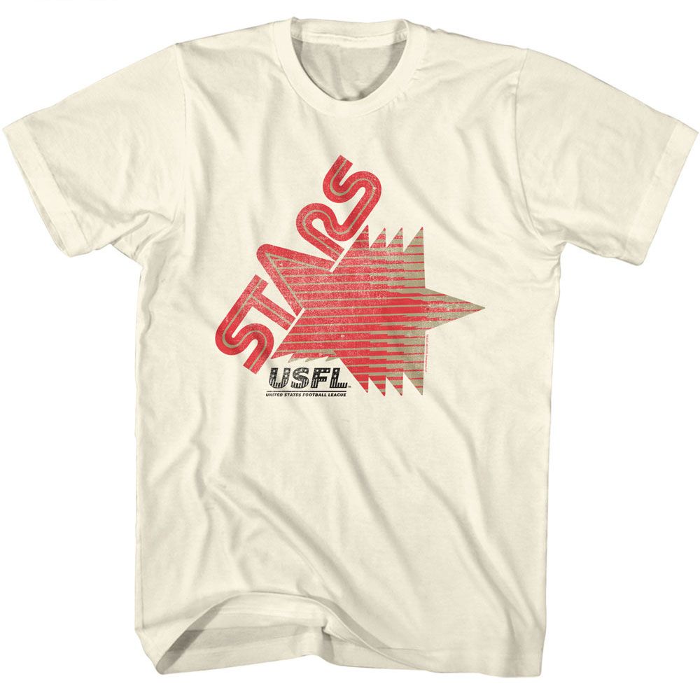 USFL - Stars - American Classics - Solid Off-White Adult Short Sleeve T-Shirt - clothing by TeeHivey.com (Image 1)