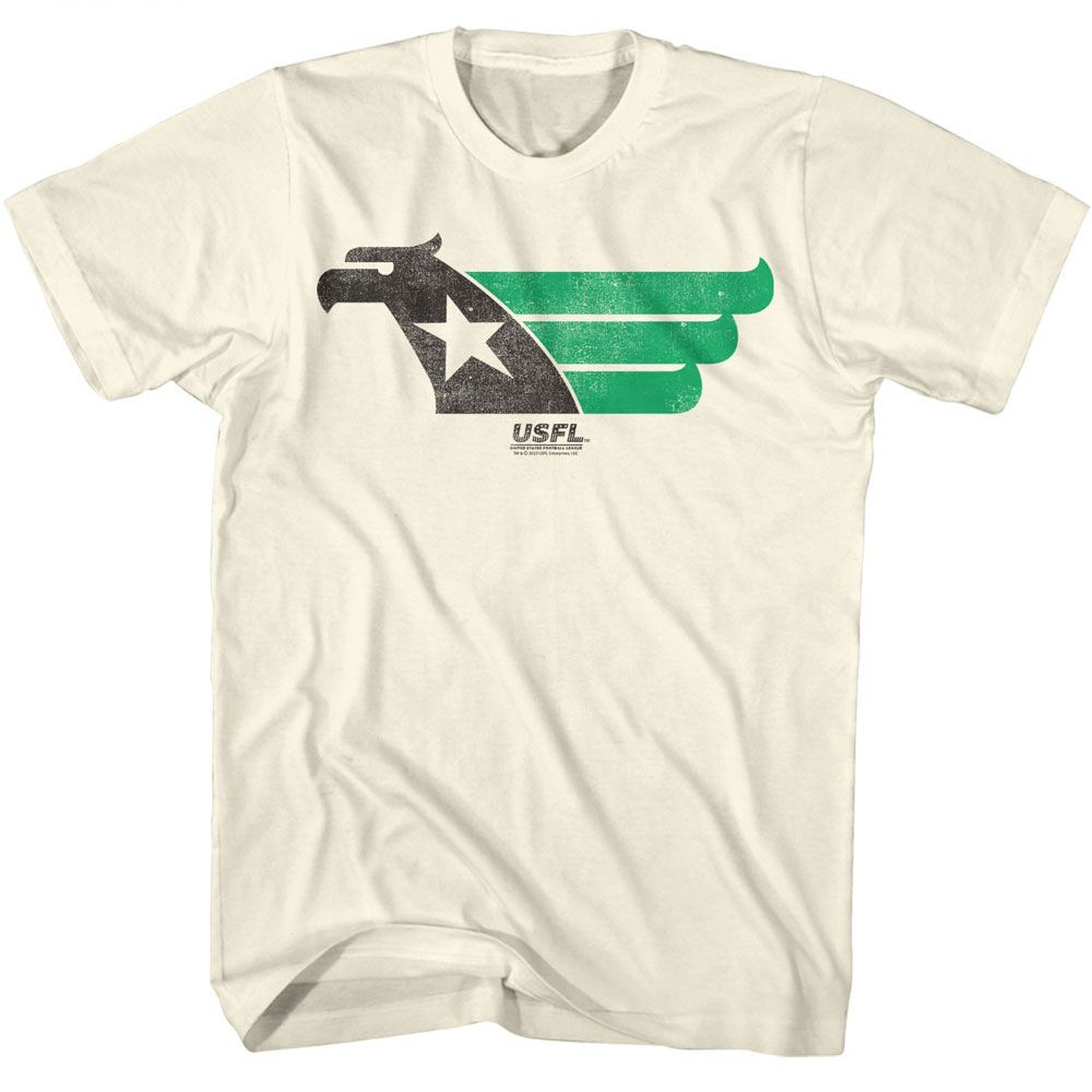 USFL - Water Eagle - American Classics - Solid Off-White Adult Short Sleeve T-Shirt - clothing by TeeHivey.com (Image 1)