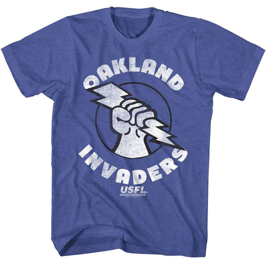 USFL - Oakland - American Classics - Heather Blue Adult Short Sleeve T-Shirt - clothing by TeeHivey.com (Image 1)