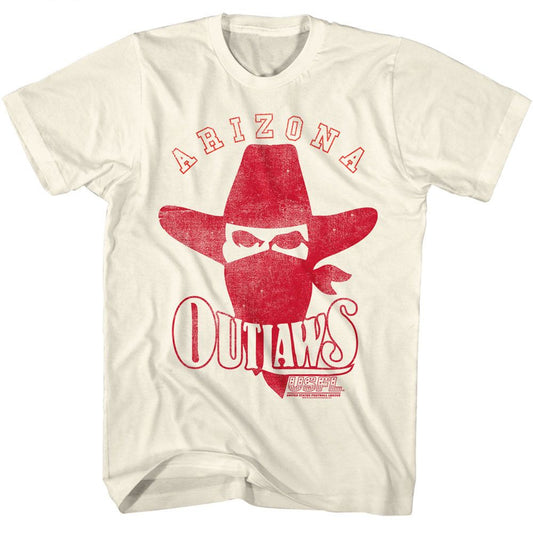 USFL - Outlaws - American Classics - Solid Off-White Adult Short Sleeve T-Shirt Style001 - clothing by TeeHivey.com (Image 1)