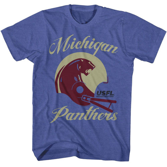USFL - Panthers - American Classics - Heather Blue Adult Short Sleeve T-Shirt - clothing by TeeHivey.com