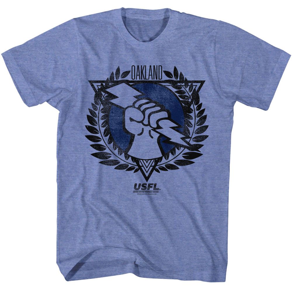 USFL - Oakland - American Classics - Heather Blue Adult Short Sleeve T-Shirt Style001 - clothing by TeeHivey.com (Image 1)