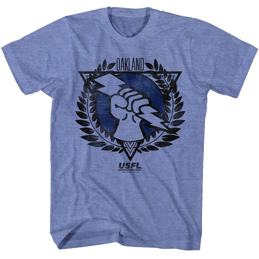 USFL - Oakland - American Classics - Heather Blue Adult Short Sleeve T-Shirt Style001 - clothing by TeeHivey.com (Image 1)