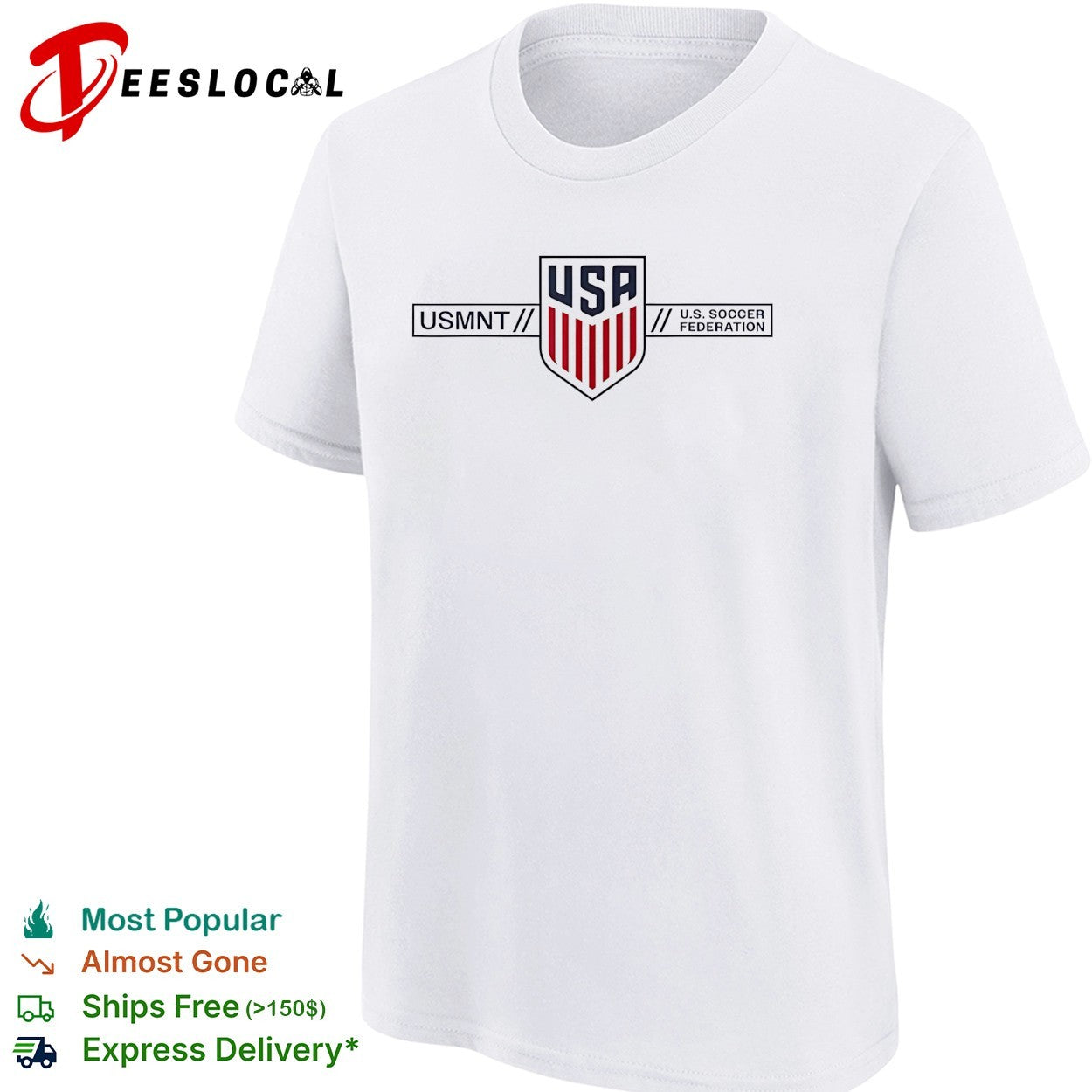 USMNT USA Soccer Federation national team crest bold logo shirt