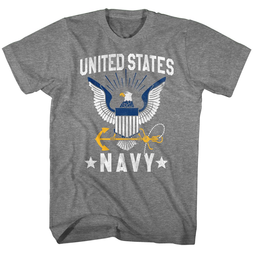 Navy - US Navy Eagle - Short Sleeve - Heather - Adult - T-Shirt - clothing by TeeHivey.com