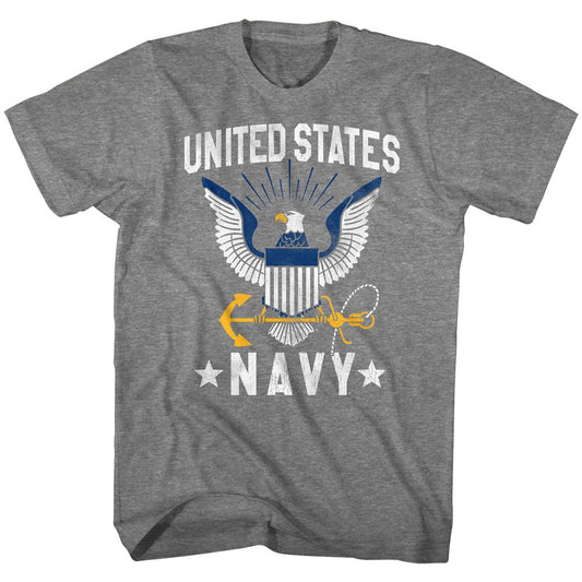 Navy - US Navy Eagle - Short Sleeve - Heather - Adult - T-Shirt - clothing by TeeHivey.com